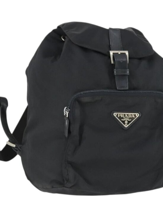 PRADA Backpack Nylon Black Silver Auth 170313 main image 16